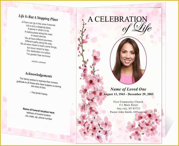 Free Downloadable Obituary Program Templates Of Obituary Program Bi Fold and Funeral Bulletins Spring