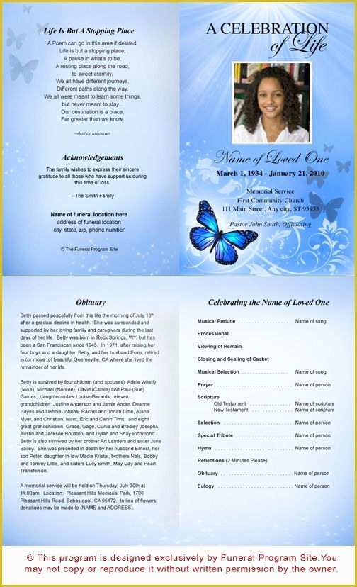 Free Downloadable Obituary Program Templates Of Template136ao8 Memorial Pinterest