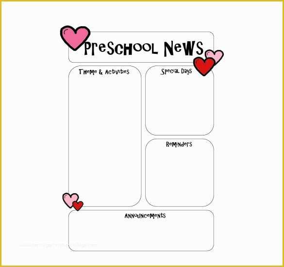 Free Downloadable Preschool Newsletter Templates Of 10 Preschool Newsletter Templates – Free Sample Example