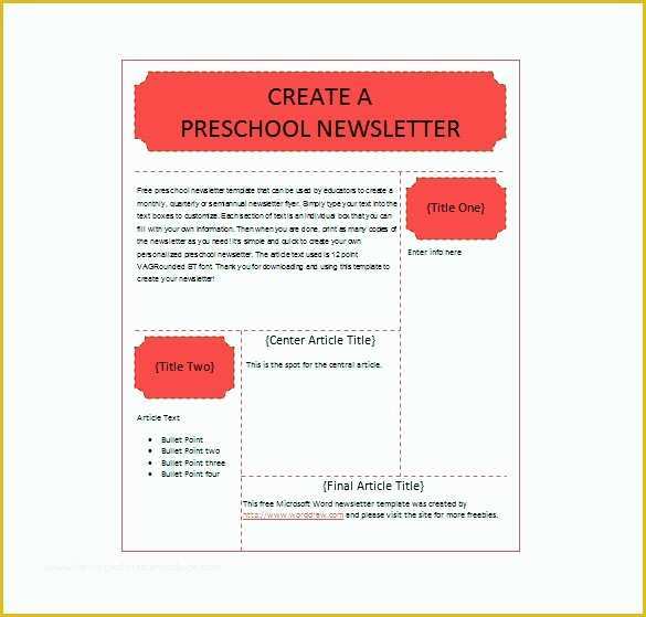 Free Downloadable Preschool Newsletter Templates Of 5 Preschool Wel E Letter Template Template Update234