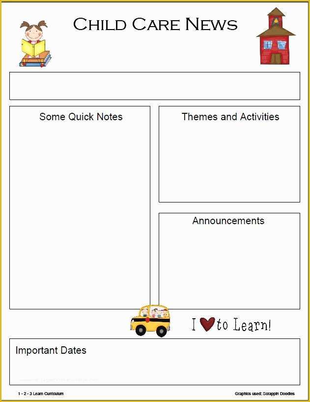 Free Downloadable Preschool Newsletter Templates Of Childcare Newsletter Templates Free Downlod Google