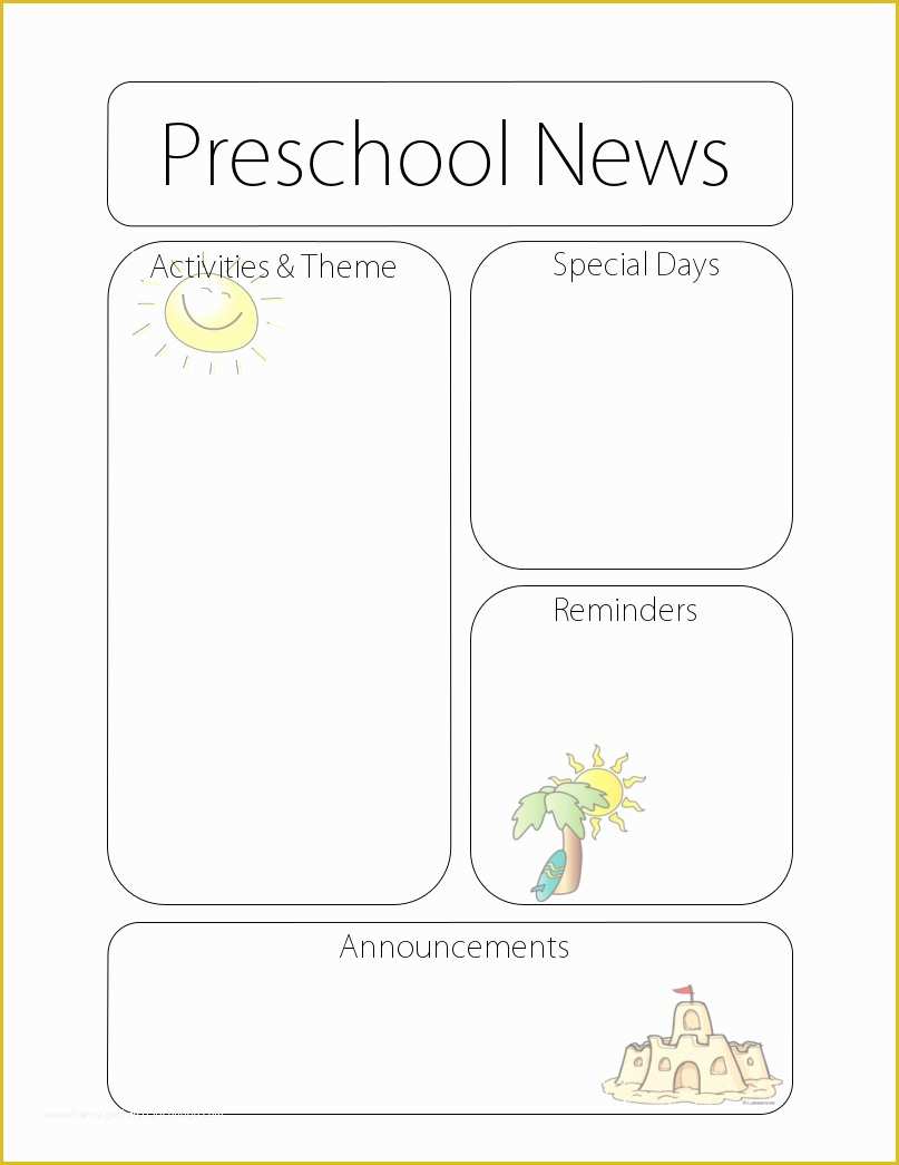 Free Downloadable Preschool Newsletter Templates Of Newsletter Templates