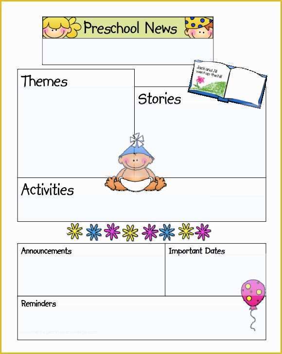 Free Downloadable Preschool Newsletter Templates Of Sample Kindergarten Newsletter Template 15 Free