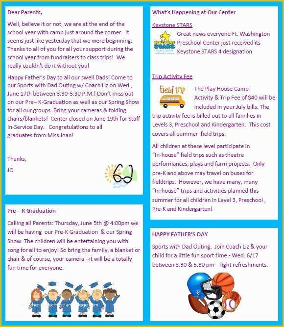 Free Downloadable Preschool Newsletter Templates Of Sample Preschool Newsletter 8 Free Download for Word Pdf