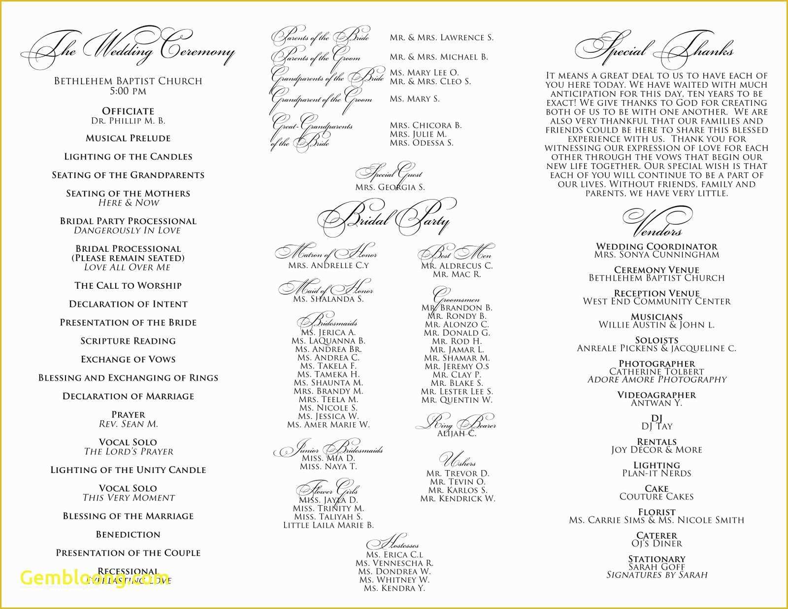 Free Downloadable Wedding Program Templates Of Church Bulletin Templates Template Download Free