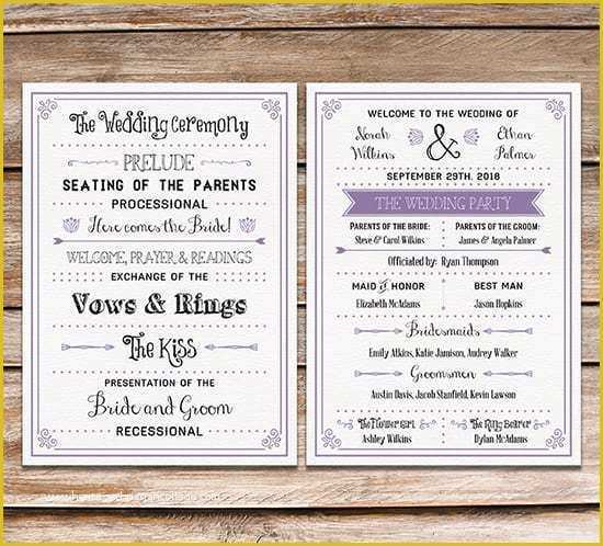 Free Downloadable Wedding Program Templates Of Free Printable Wedding Program