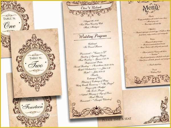 Free Downloadable Wedding Program Templates Of Free Wedding Program Templates 9 Free Psd Vector Ai