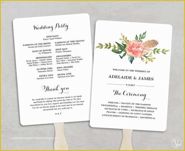Free Downloadable Wedding Program Templates Of Printable Wedding Program Template Fan Wedding Programs
