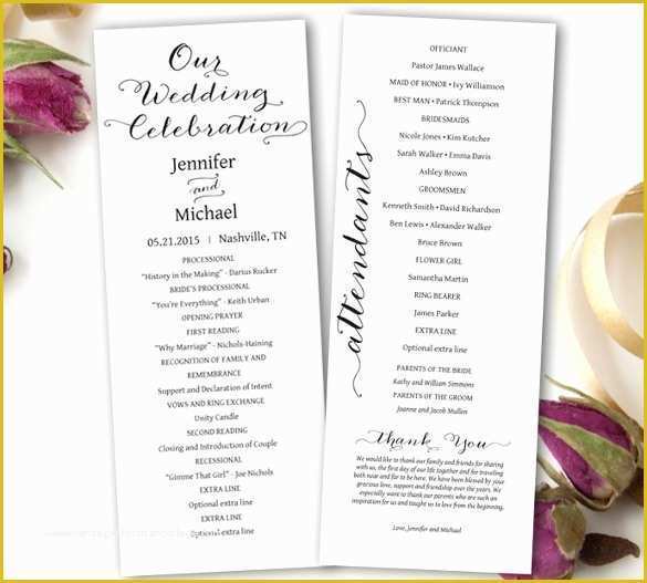 Free Downloadable Wedding Program Templates Of Wedding Ceremony Program Template 36 Word Pdf Psd