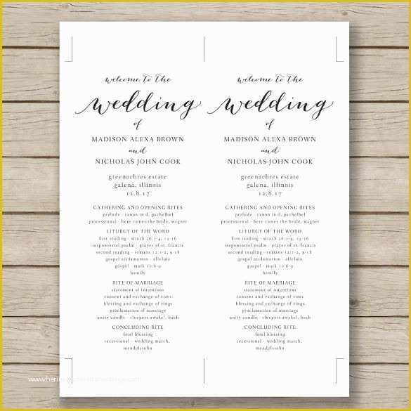 Free Downloadable Wedding Program Templates Of Wedding Program Template – 41 Free Word Pdf Psd