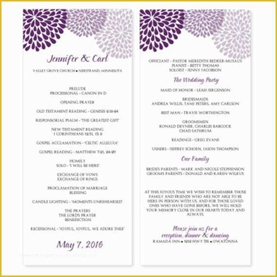 Free Downloadable Wedding Program Templates Of Wedding Program Template Download by Diyweddingtemplates