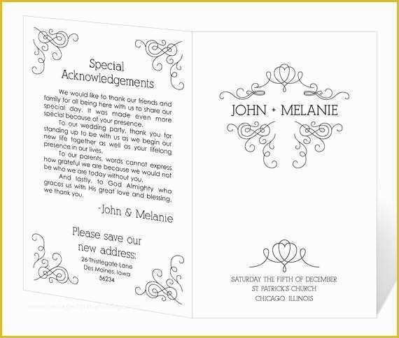 Free Downloadable Wedding Program Templates Of Wedding Program Template Printable Instant Download