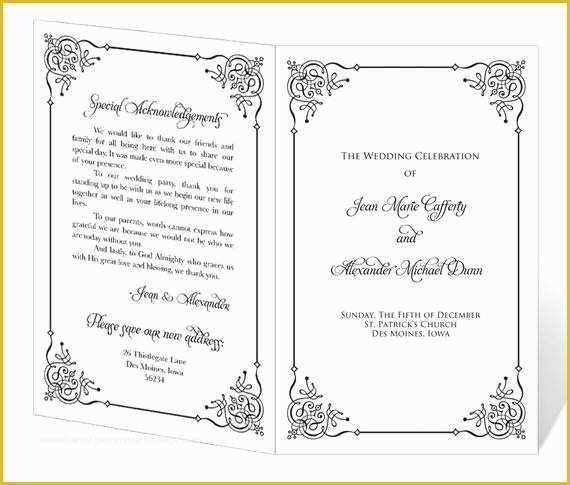 Free Downloadable Wedding Program Templates Of Wedding Program Template Printable Instant Download