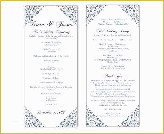 Free Downloadable Wedding Program Templates Of Wedding Program Template Word