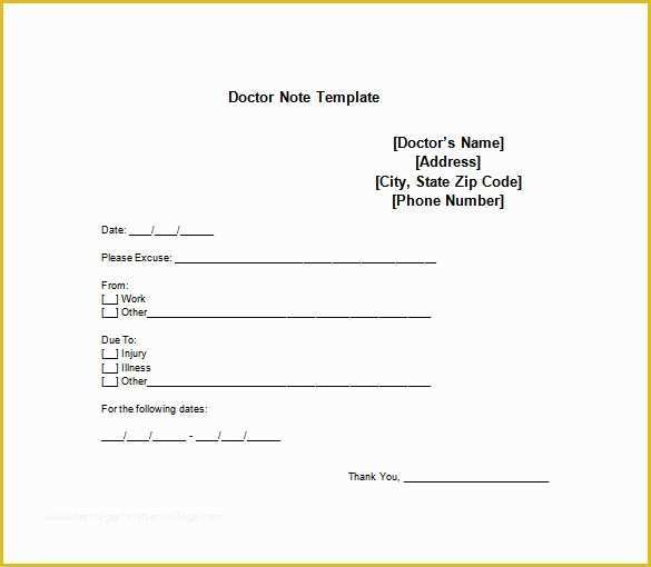 Free Dr Excuse Template Of 12 Doctor Note Templates for Work Pdf Doc