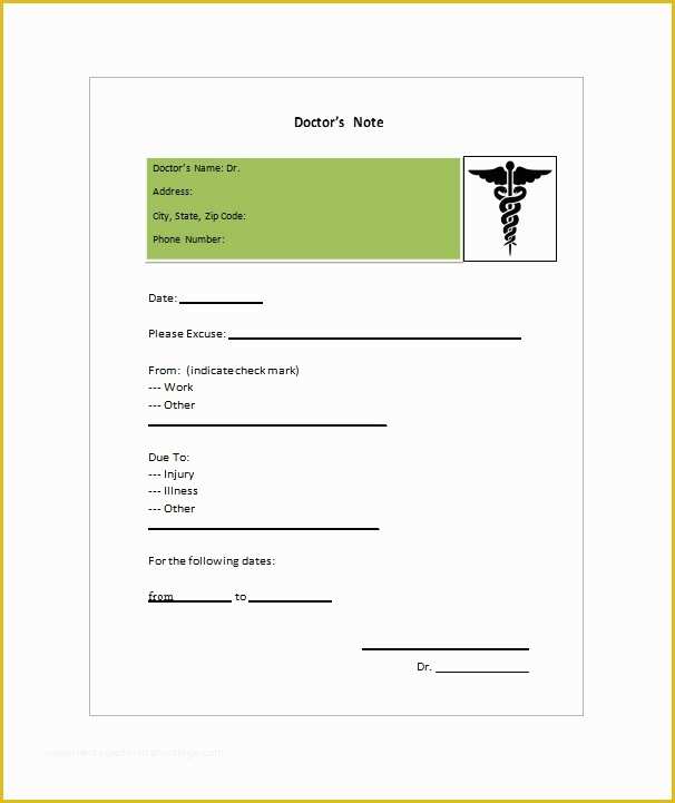 Free Dr Excuse Template Of 25 Free Doctor Note Excuse Templates Template Lab