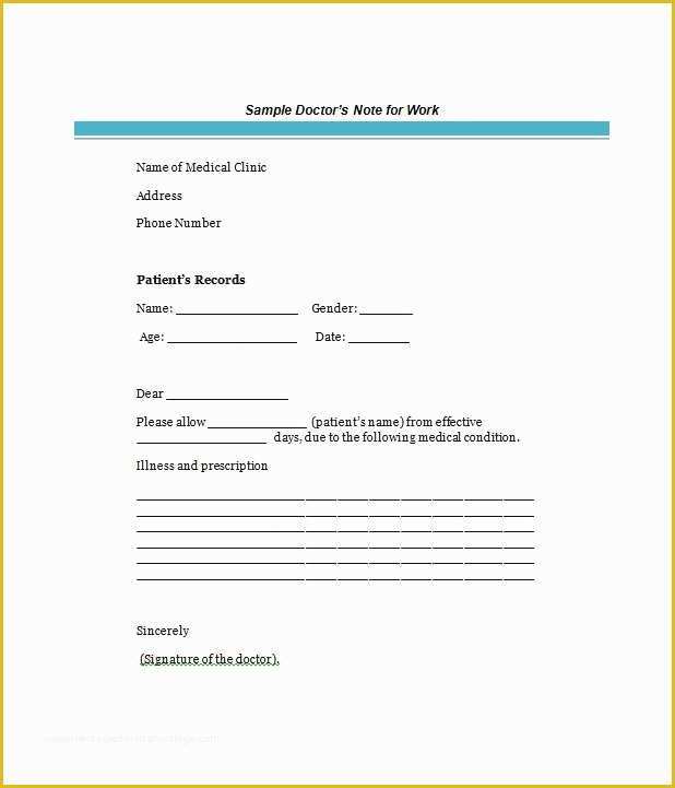 Free Dr Excuse Template Of 25 Free Doctor Note Excuse Templates Template Lab