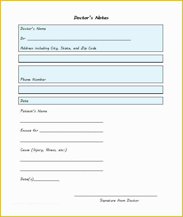 Free Dr Excuse Template Of 27 Free Doctor Note Excuse Templates Free Template