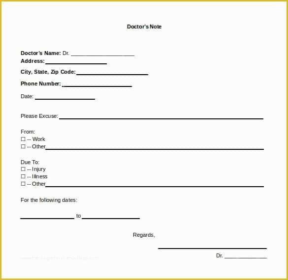 Free Dr Excuse Template Of 31 Doctors Note Templates Pdf Doc