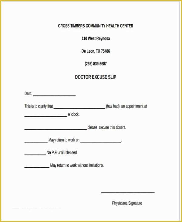 Free Dr Excuse Template Of 37 Free Doctors Note Templates