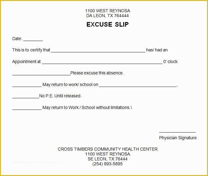 Free Dr Excuse Template Of 9 Doctor Excuse Templates Pdf Doc