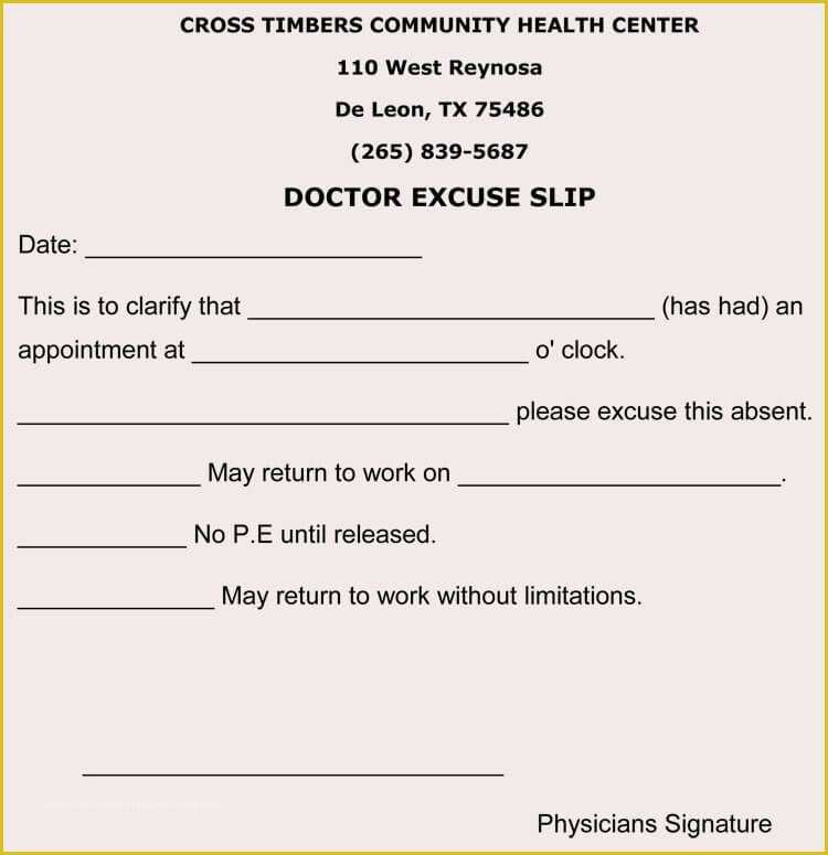 Free Dr Excuse Template Of Creating Fake Doctor S Note Excuse Slip 12 Templates