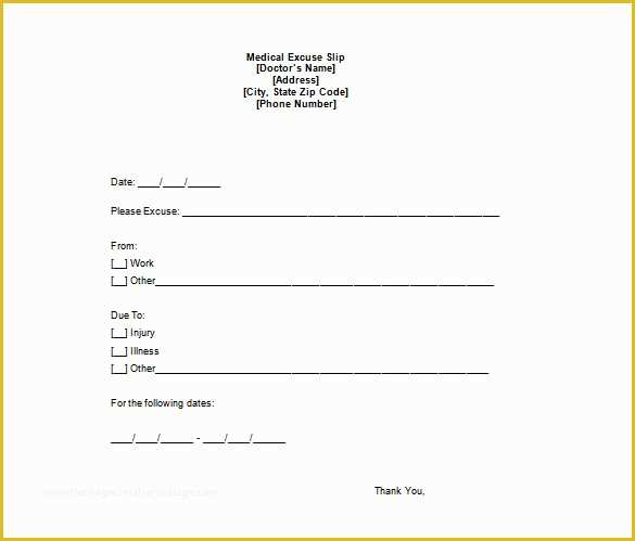 Free Dr Excuse Template Of Doctor Excuse Template 7 Free Sample Example format