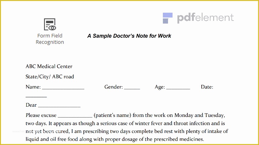 Free Dr Excuse Template Of Doctors Note for Work Template Download Create Fill and