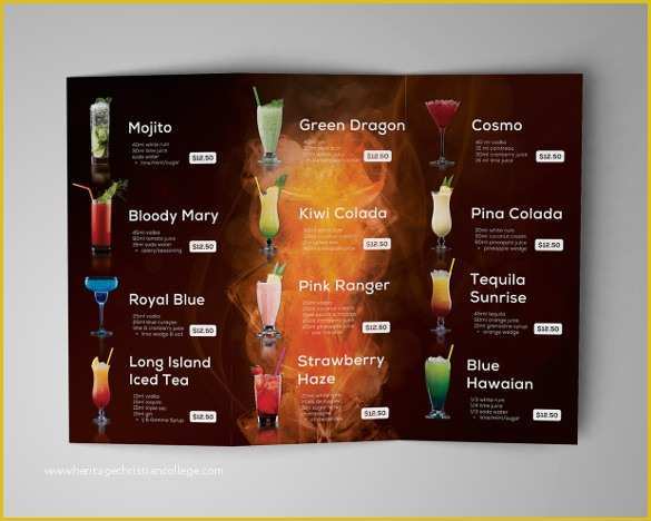 Free Drink Menu Template Download Of 28 Drink Menu Templates – Free Sample Example format