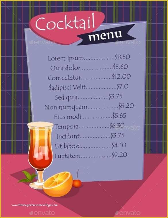 Free Drink Menu Template Download Of Cocktail Menu Templates – 54 Free Psd Eps Documents