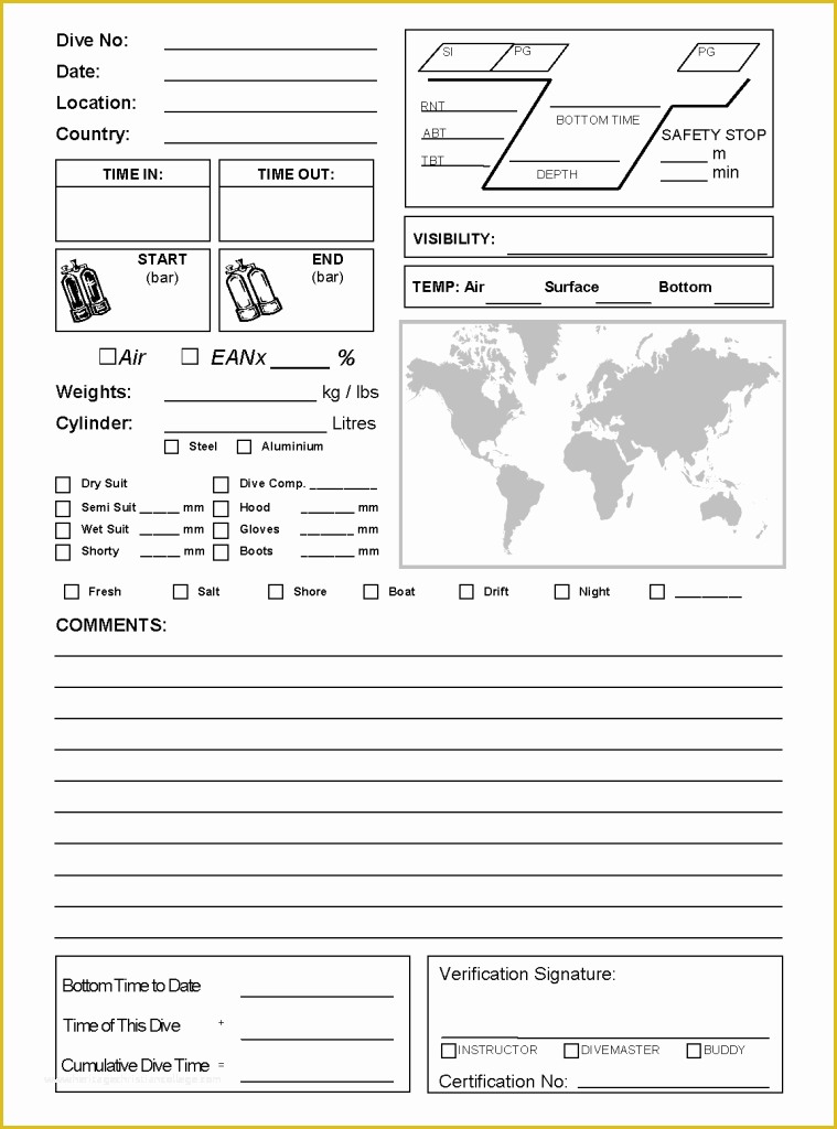 Free Drone Logbook Template Of Diving Log Template