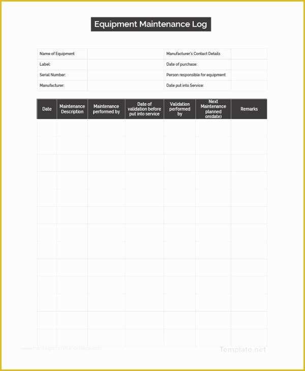 Free Drone Logbook Template Of Maintenance Log Template 11 Free Word Excel Pdf