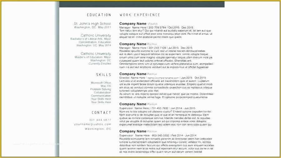 Free Dynamic Resume Templates Of 50 Unique Free Dynamic Resume Templates