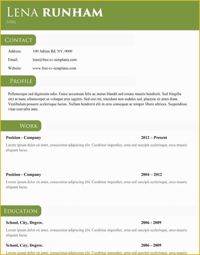 Free Dynamic Resume Templates Of Free Dynamic Cv Templates