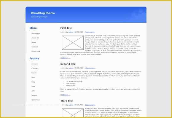Free Easy Website Templates Of Free Blueblog theme HTML Css Website Template
