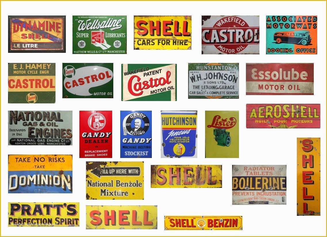 Free Ebay Billboard Template Of 1 18 Scale Model Vintage Garage Signs Set 4 Stickers