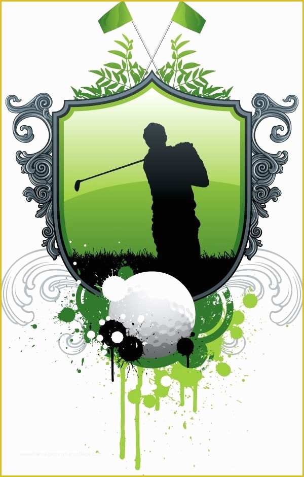 Free Ebay Billboard Template Of A Trend Of the Elements Of Golf Figures Silhouette Vector