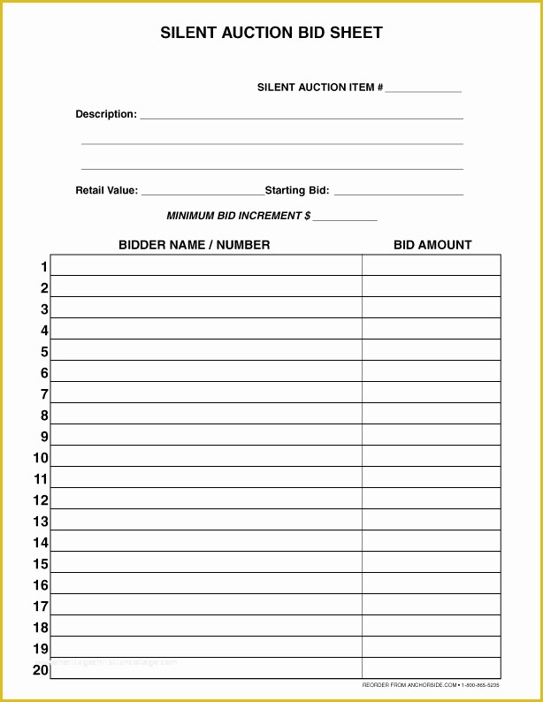 Free Ebay Listing Templates 2017 Of 30 Silent Auction Bid Sheet Templates [word Excel Pdf]