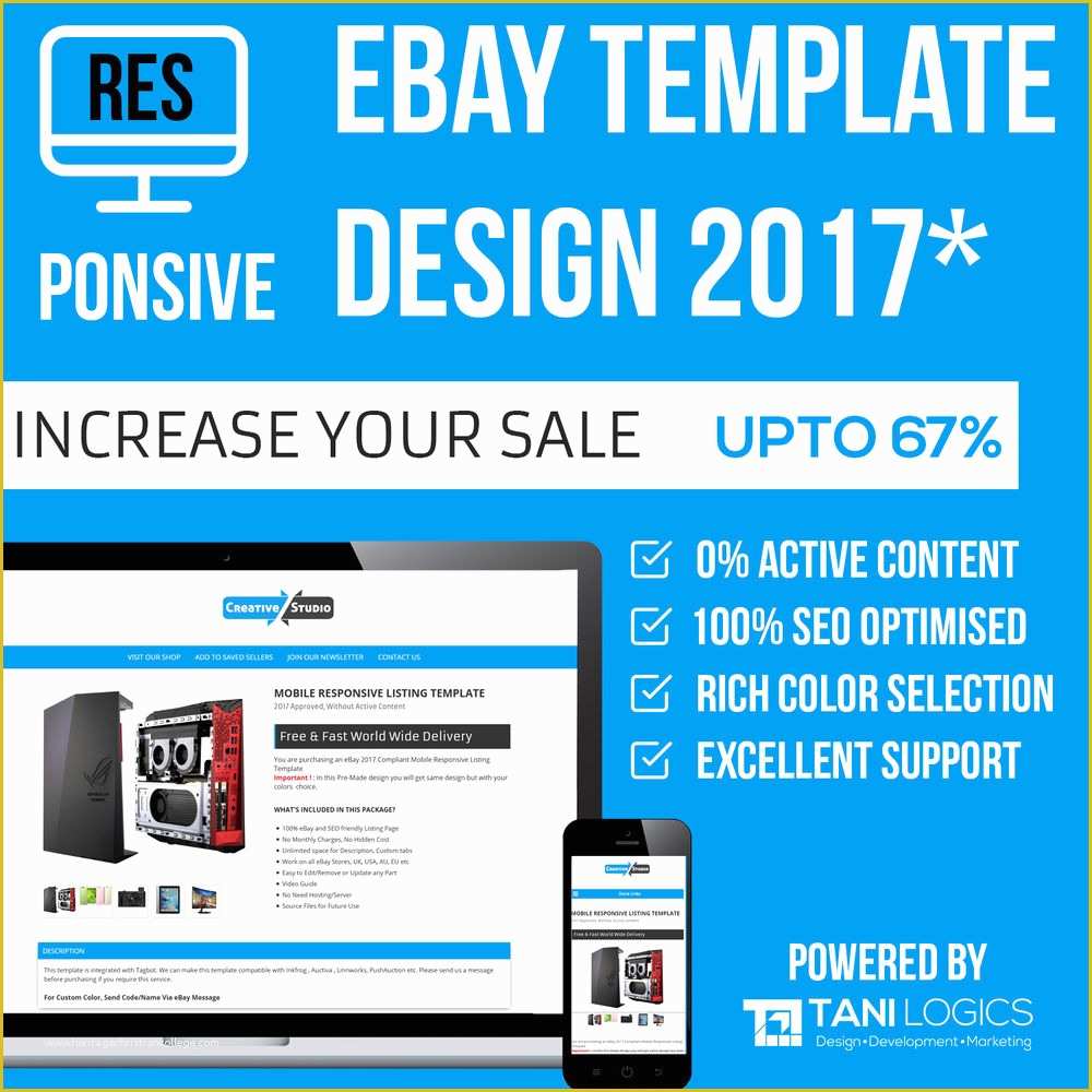 Free Ebay Listing Templates 2017 Of Ebay Mobile Responsive Template Auction Listing