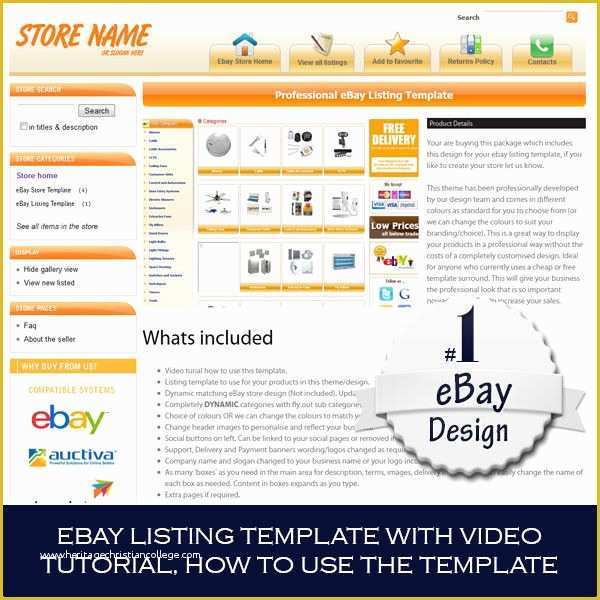 Free Ebay Listing Templates Of Ebay Store and Listing Template Design Auctiva Inkfrog