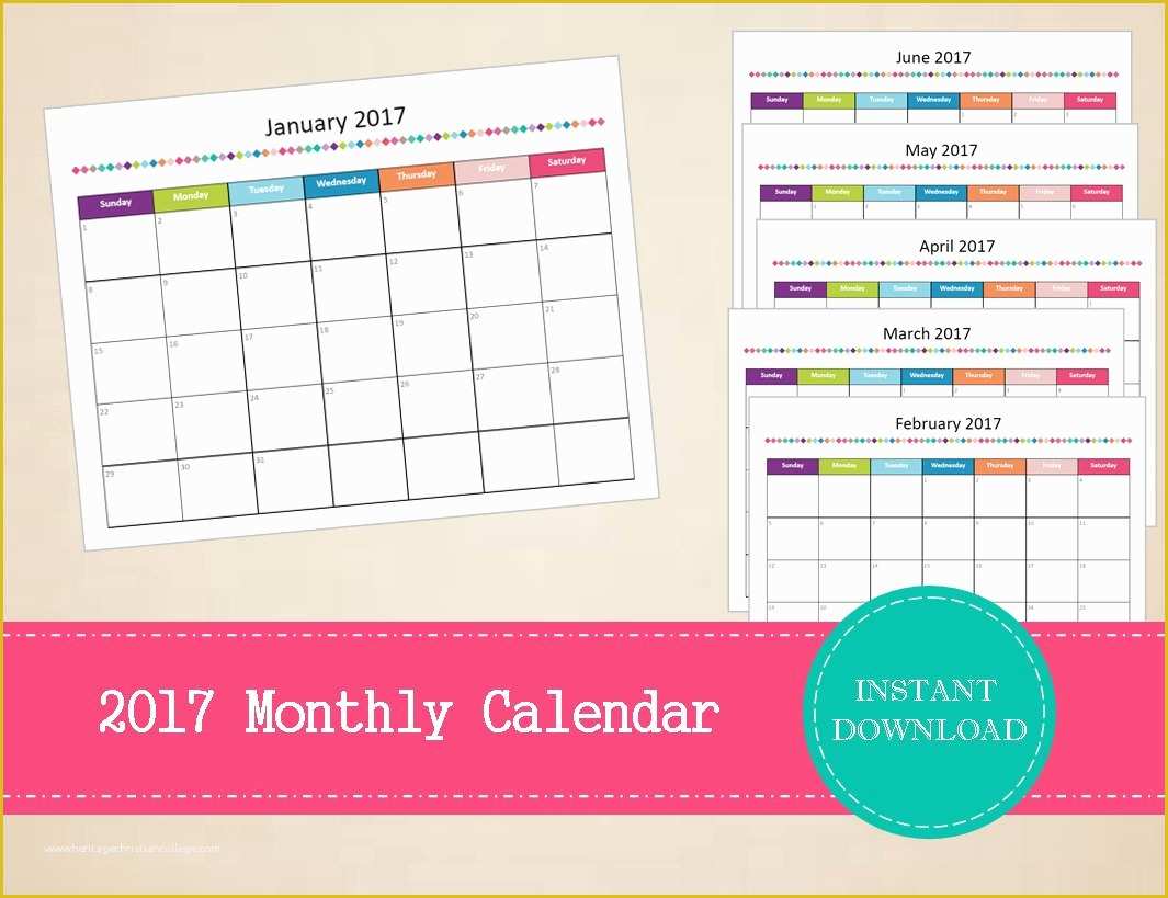 Free Ebay Templates 2017 Of Printable 2017 Monthly Calendar Editable 2017 Calendar