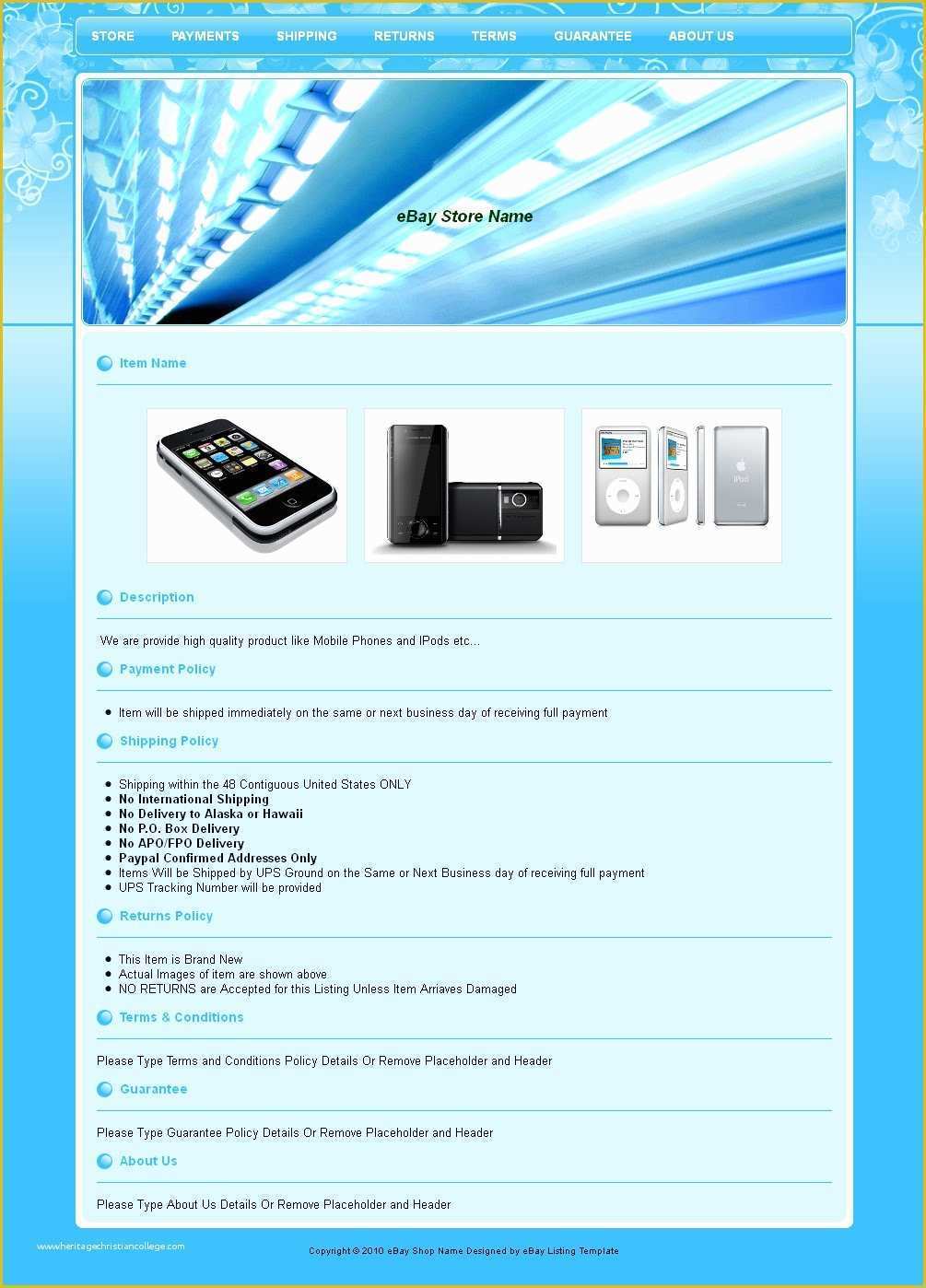 Free Ebay Templates HTML Download Of Free Ebay Auction Template and Flash Auction Template