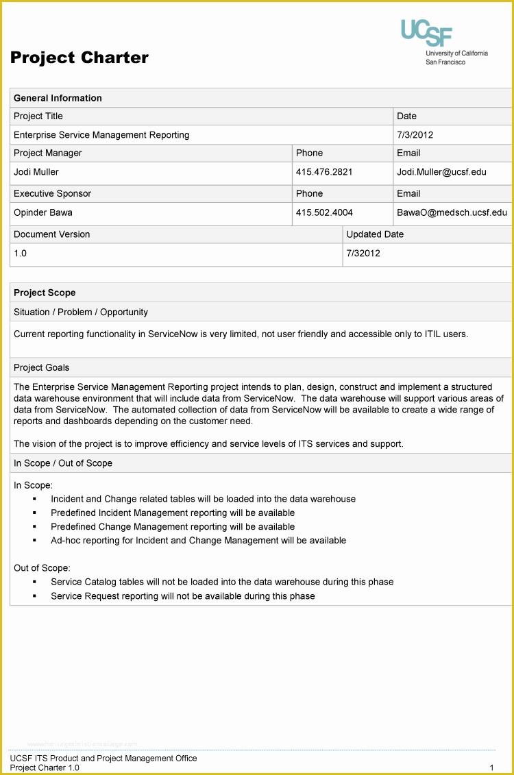 Free Ebook Templates for Microsoft Word Of Project Charter Template