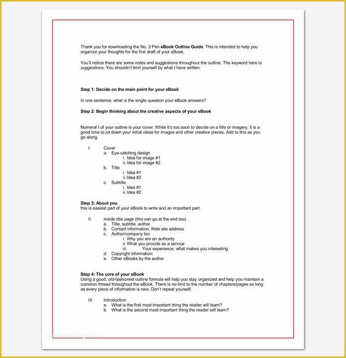 Free Ebook Templates for Word Of Book Outline Template 17 Samples Examples and formats