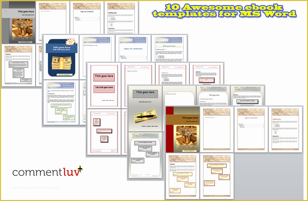 Free Ebook Templates Of 10 Awesome Looking Ebook Templates for Ms Word© for Free