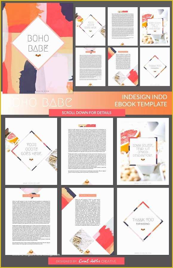 Free Ebook Templates Of Boho Babe Indesign Ebook Template Presentation Templates