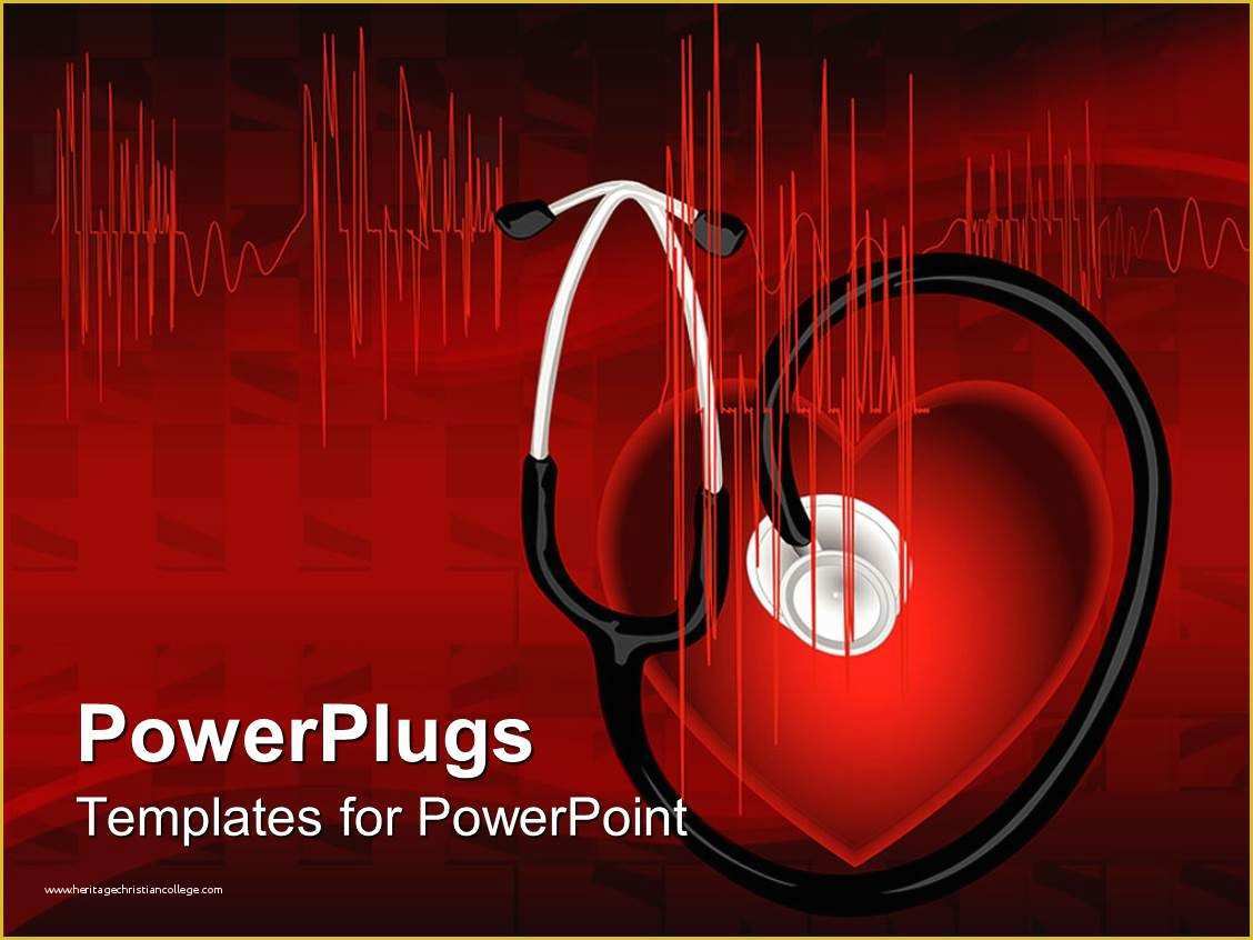 Free Ecg Powerpoint Templates Of Powerpoint Template Heart with Stethoscope and Ekg