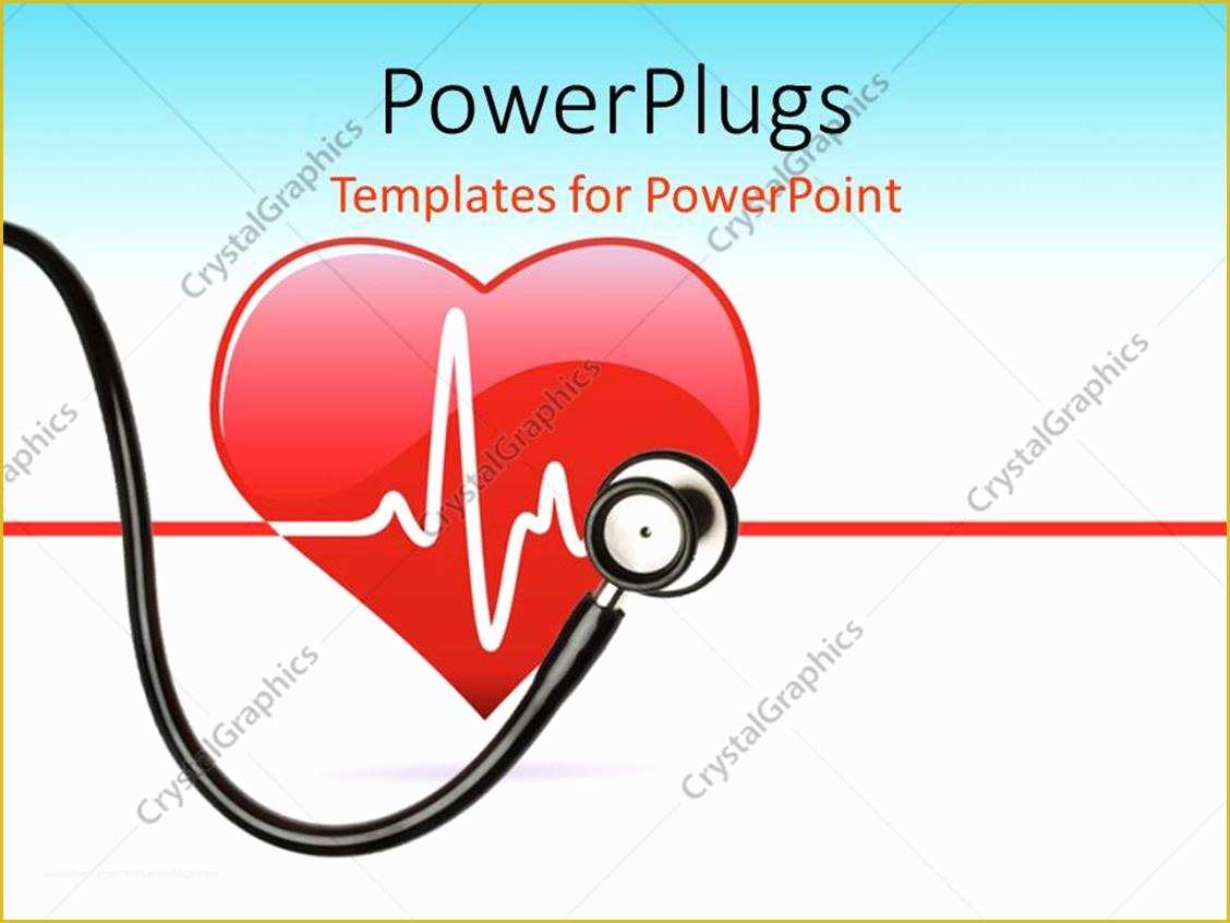 Free Ecg Powerpoint Templates Of Powerpoint Template Red Heart with Stethoscope and Ecg