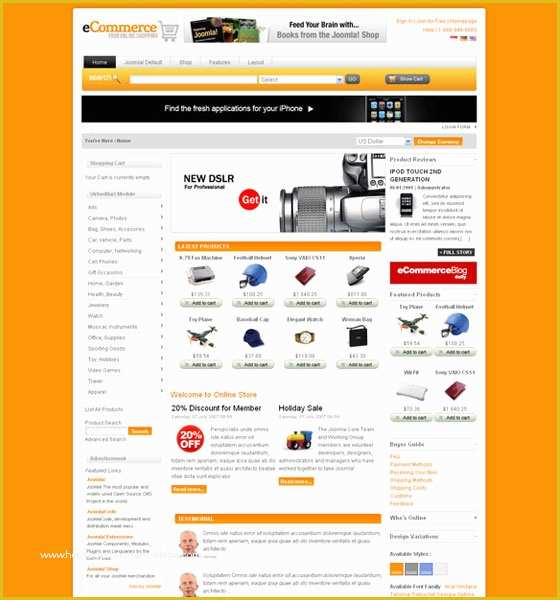 Free Ecommerce HTML Template Of 20 Joomla E Merce Templates Web3mantra