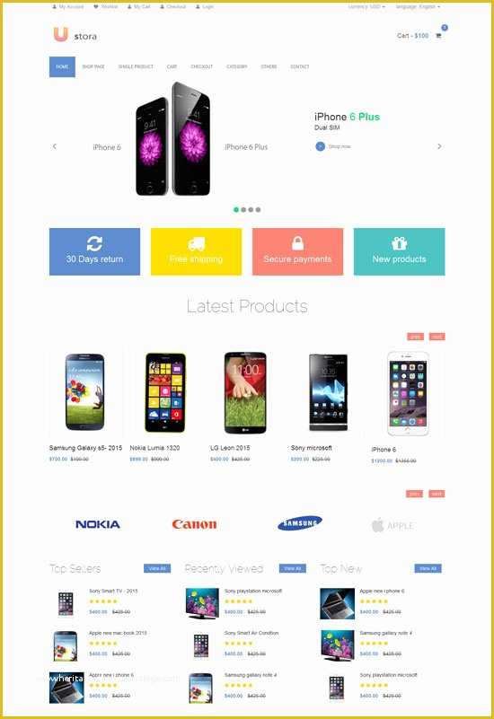 Free Ecommerce HTML Template Of 250 Free Responsive HTML5 Css3 Website Templates